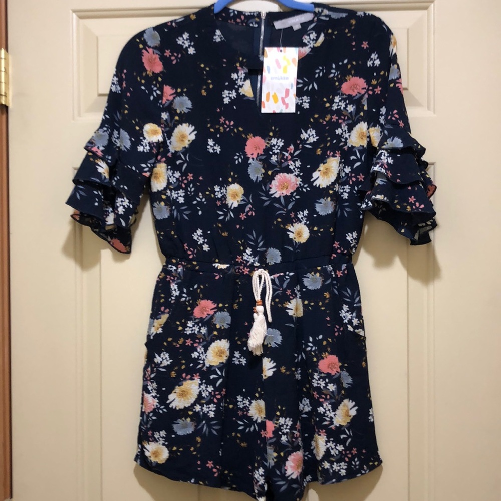 Romper, shorts with pockets.